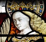 Sainte Catherine dans le vitrail de l'Annonciation (XVe siècle)