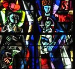 Le Culte de Notre-Dame des Miracles, détail d'un vitrail de  Jean Barillet