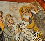 Le baptême d'Aristodème, peinture murale du XIVe siècle