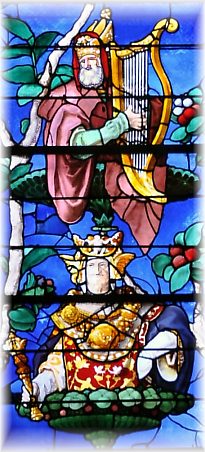 Vitrail de l'Arbre de Jess d'Engrand le Prince, Beauvais, glise Saint-tienne, dtail