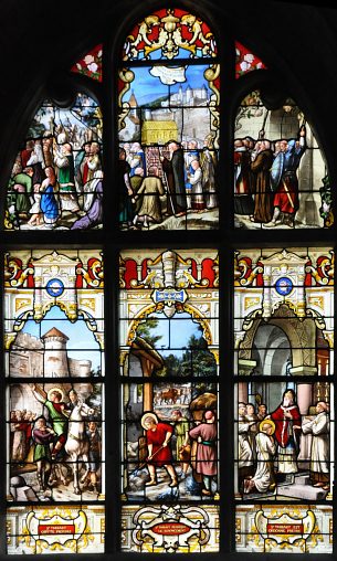 Vie de Saint Thibault, vitrail du 19e siècle