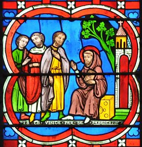 Saint Thibault est visité par ses parents.