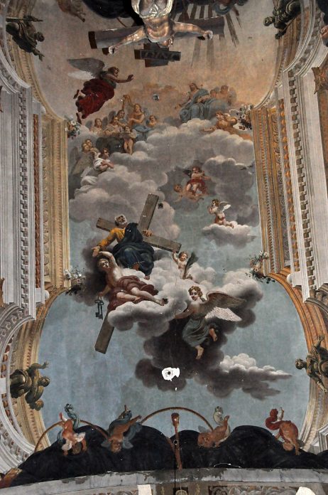 Peinture de la voûte de l'entrée : le Ravissement de saint Pierre