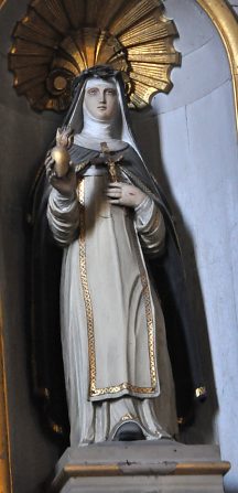 Sainte Catherine de Sienne dans le retable du Rosaire