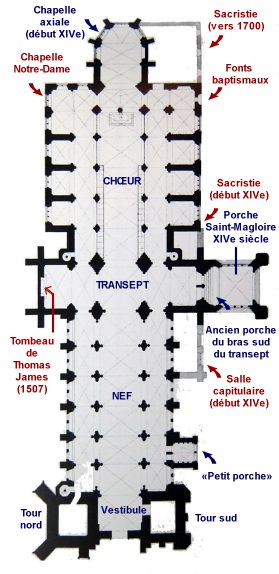Plan de la cathédrale Saint-Samson