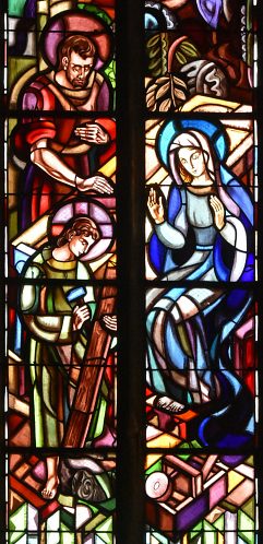 La Sainte Famille (vitrail du chœur), atelier Mauméjean