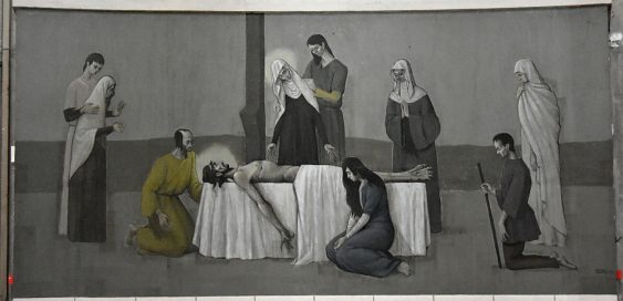 «La Mise au tombeau», fresque de Henri Joubioux.