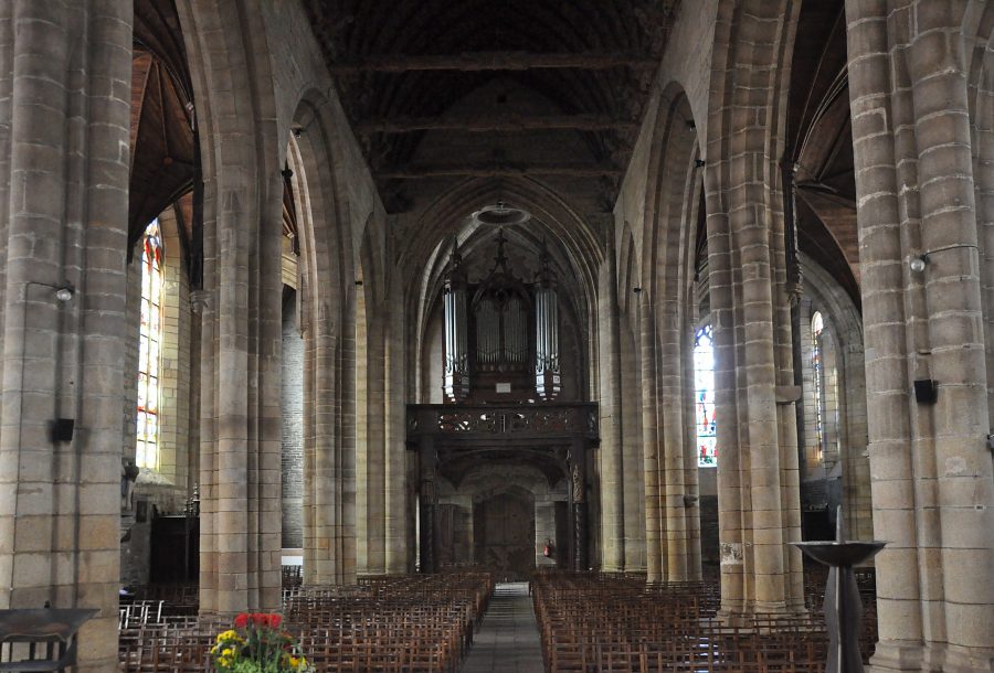 La nef et l'orgue de tribune vus depuis le chœur.