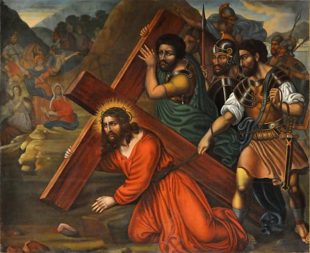 Chemin de croix, station VII : Jésus tombe pour la deuxième fois
