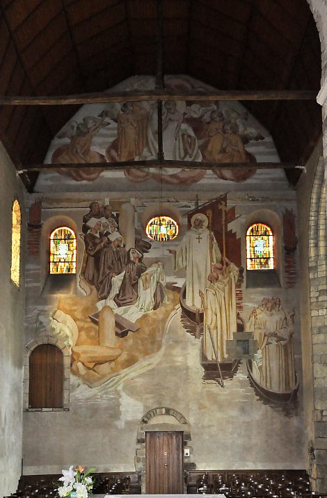 Bras nord du transept : fresque de 1942 d'André Mériel-Bussy (1902-1984)