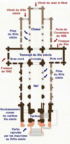 Plan de l'église Notre-Dame