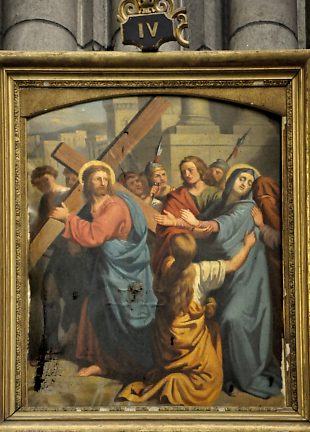 Chemin de croix, station IV : Jésus rencontre sa mère