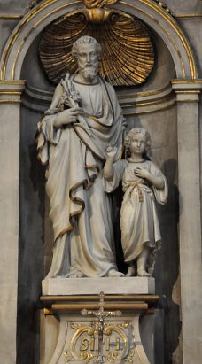Groupe sculpté de saint Joseph avec l'Enfant dans le bras sud du transept