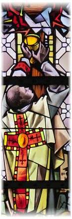 L'Eucharistie, vitrail de Max Ingrand, détail