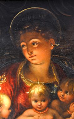 «Vierge à l'Enfant adorée par les anges», détail