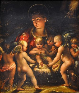 «Vierge à l'Enfant adorée par les anges»