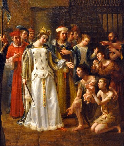 «La Reine Blanche de Castille délivrant les prisonniers», détail