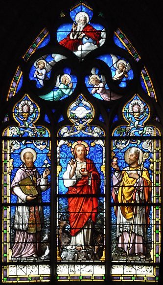 «Le Sacré–Cœur entre François de Sales et Augustin», détail