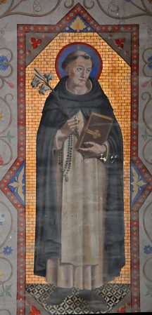 Peinture murale représentant un saint moine