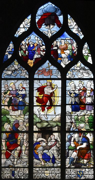 Baie 7 : La Résurrection, vitrail attribué à Jean Lécuyer, (vers 1551).