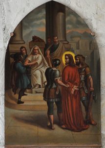 Chemin de croix : Jésus devant Caïphe.