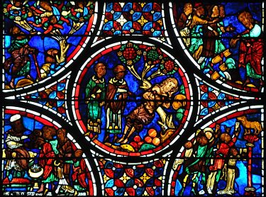 Verrière du Bon Samaritain, vers 1210-1215.
