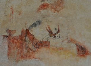 Fresque de cheval sur le mur nord du chœur