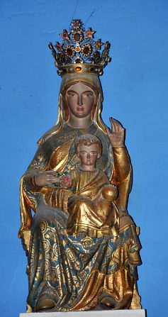 Vierge à l'Enfant en bois doré