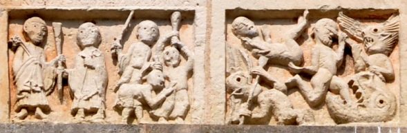 Sculpture romane historiée dans le pignon sud du transept
