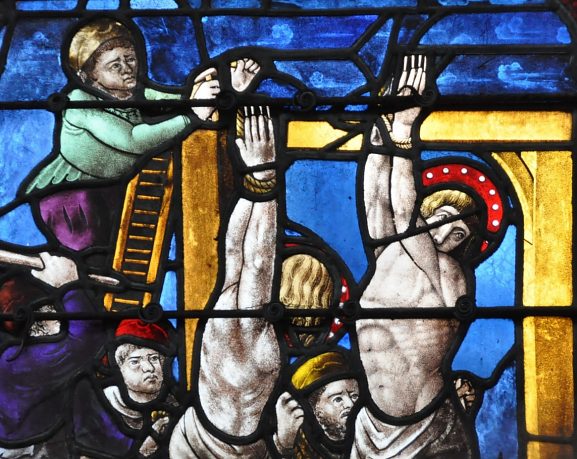 Baie 8 - XVIe siècle : Le Martyre de saint Crépin et saint  Crépinien, détail