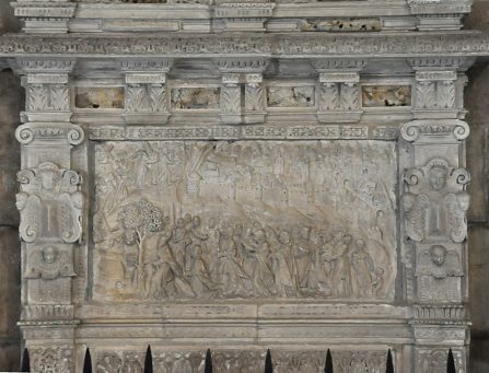 La Translation des reliques de saint Mammès : la partie inférieure  avec la ville de Langres