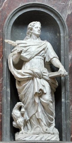 Statue de saint Jean l'Évangéliste avec son aigle