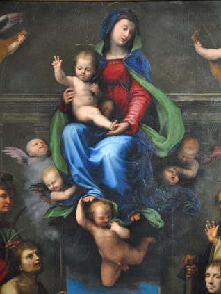 «La Vierge aux saints», détail