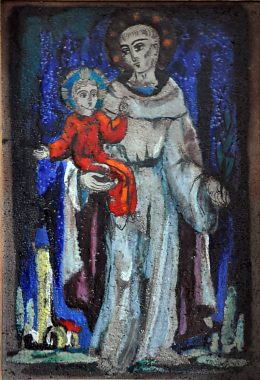 Tableau moderne «Saint Antoine de Padoue portant l'Enfant»