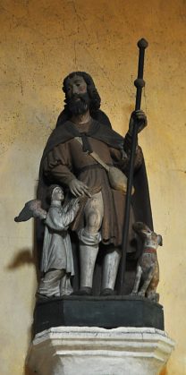 Statue de saint Roch avec un ange et un chien Statue de saint Roch avec un ange et un chien