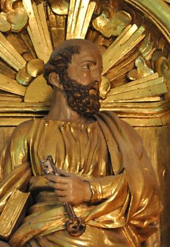 Saint Pierre tenant sa clé (statue du retable)