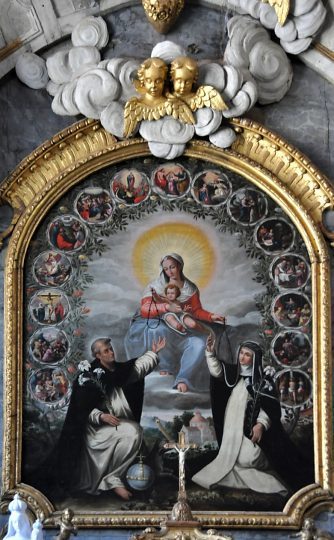 «La Vierge remet le rosaire à saint Dominique» (Auteur inconnu)