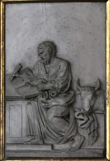 Panneau de saint Luc avec son taureau