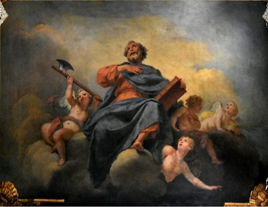 Saint Jude par Louis Boullogne, huile sur enduit, 1708-1710