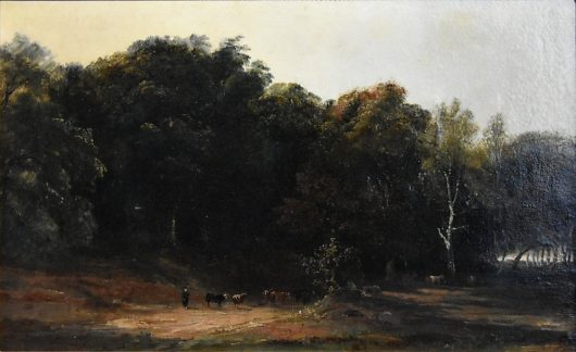 Paul Huet (1803-1869) : «Le Retour du troupeau, forêt de Barbizon», sans date, Huile sur papier
