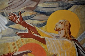 «La Transfiguration» : l'apôtre Jacques tendant les bras