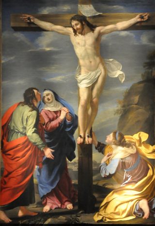 Huile sur toile dans le chœur : «La Crucifixion»