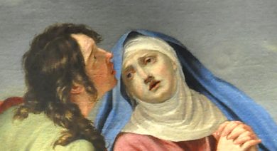«La Crucifixion», détail : saint Jean et la Vierge