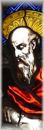 Saint Philippe, vitrail dans l'abside, détail