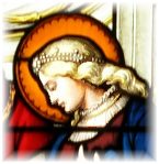 Eglise du Coeur-Immaculé-de-Marie, anges dans un vitrail