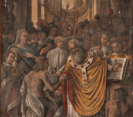«Saint Rémy baptisant Clovis», détail