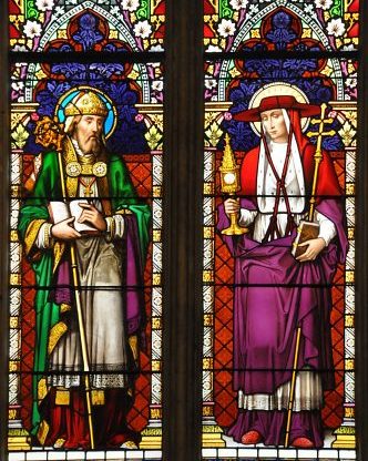 Vitrail : saint François de Sales et saint Charles Borromée