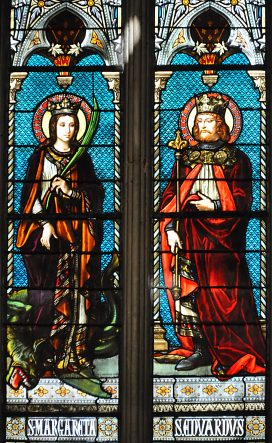Vitrail : sainte Marguerite et saint Édouard