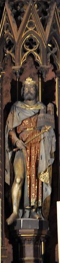 Sigisbert, roi d'Austrasie au VIIe siècle (retable du maître-autel)