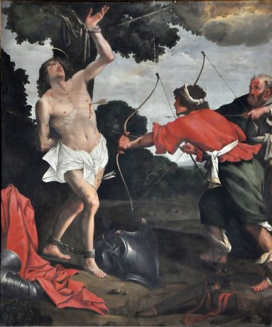 «Le Martyre de saint Sébastien», signé «SH. IP.», XVIIe siècle